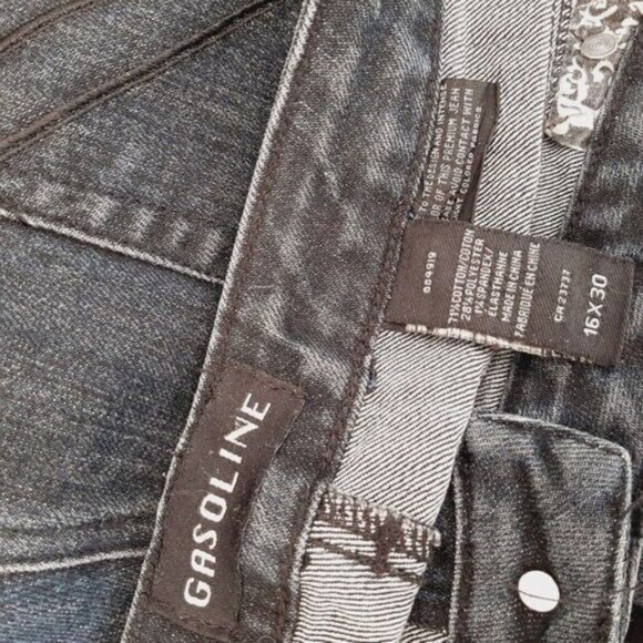 GASOLINE Straight Leg Crop Jeans Mid-Rise Blue Denim Sz 16 - Picture 7 of 9